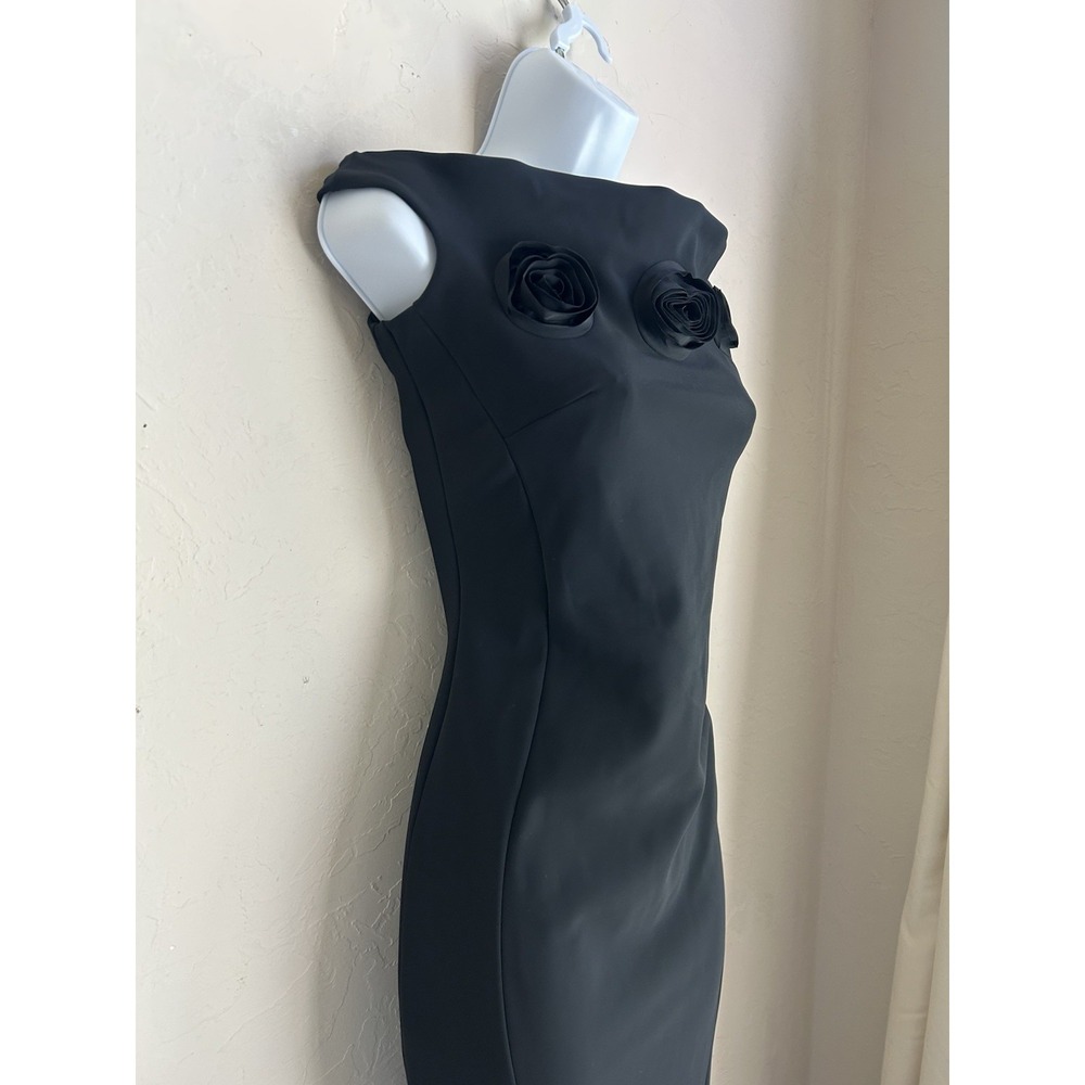 Chiara Boni Couture Sissel Rose Long Designer Gown 6 Maxi Dress Black Formal 42 - Picture 6 of 10